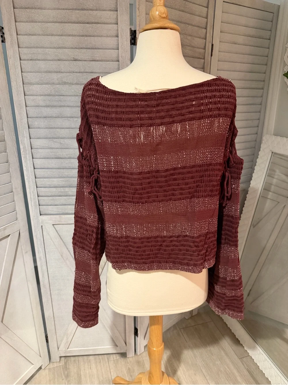 Lightweight Maroon Women's Knit Sweater- Free People - small